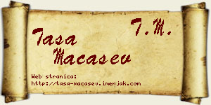 Tasa Maćašev vizit kartica